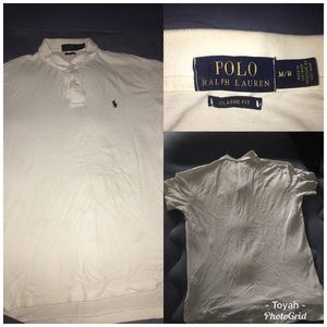 White polo collard tee